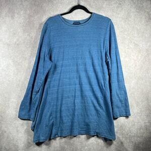 Purejill Indigo Tunic Top Womens XL‎ Blue Long Sleeve Casual Minimalist Travel